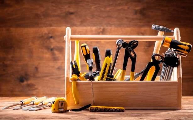 Carpentry tools in a Toolbox